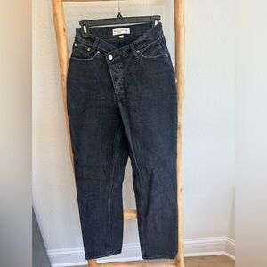 Abercrombie “The Dad High Rise” Black Straight Leg Jeans
